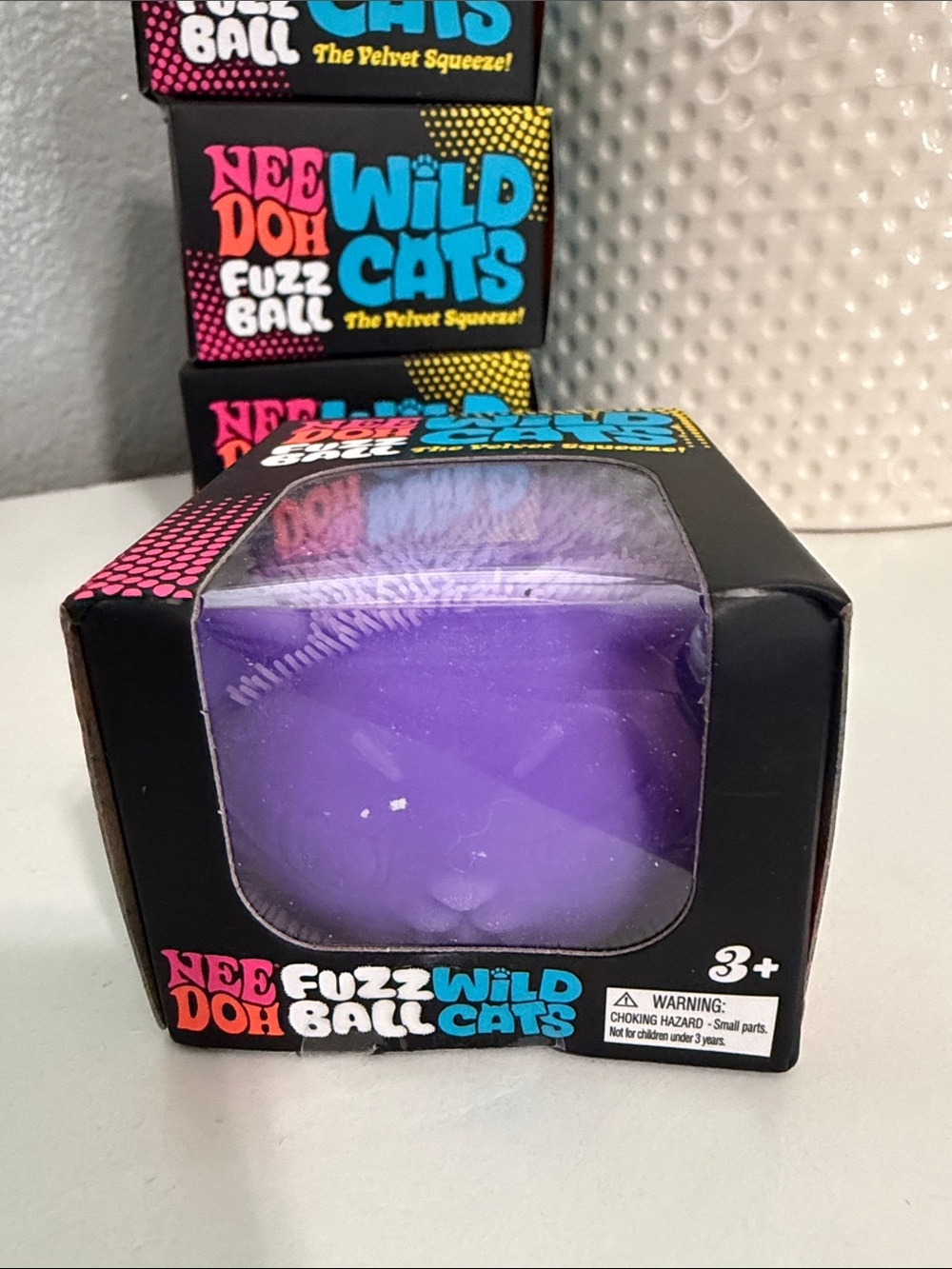 RARE Needoh Wild Cats Fuzz Ball - Purple (AUTHENTIC)